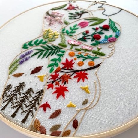Gay embroidery art  "Seasons"  by StitchGuy