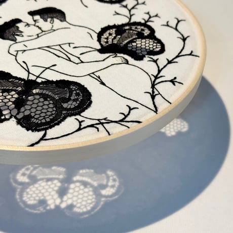 "Blakc lace butterflies" US$250