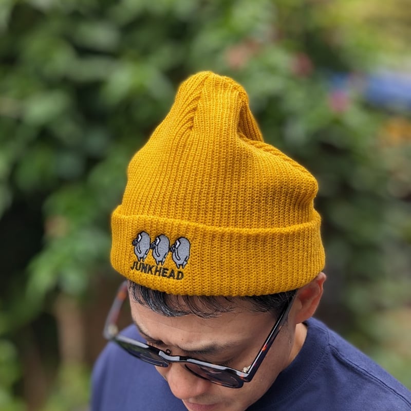 ☆「JUNK HEAD」ゆるかわ3バカちゃんのビーニー(マスタード