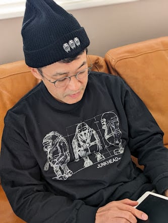 JUNK HEAD ジャンクヘッド 3バカちゃん Tシャツ ☆「JUNK HEAD 」3バカちゃん図面画の長袖Tシャツ☆ | YAMIKENstore