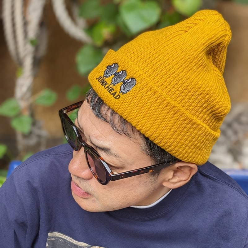☆「JUNK HEAD」ゆるかわ3バカちゃんのビーニー(マスタード