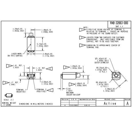 2個セット RAB-32063-000 Knowles バランスアーマチュア ドライバー 受信機スピーカー IEM インイヤーモニター シングルドライバー 全周波数範囲