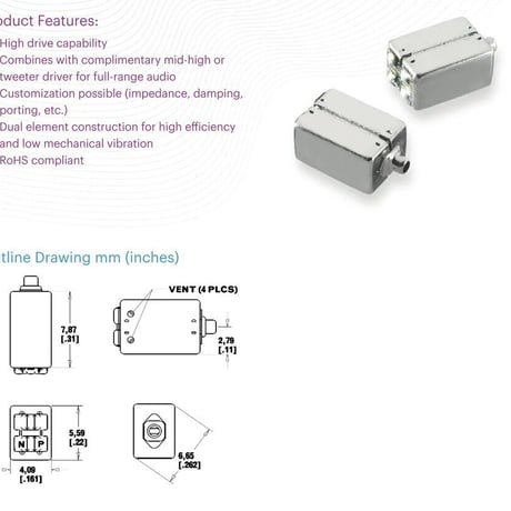 2個セット DTEC-30008 バランスアーマチュア ドライバー スピーカー レシーバー DIY イヤホン レシーバー (Knowles製)