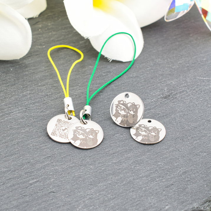 配布用プチ記念品！ステンレス丸型キーホルダー（彫刻可）15mm／名入れ