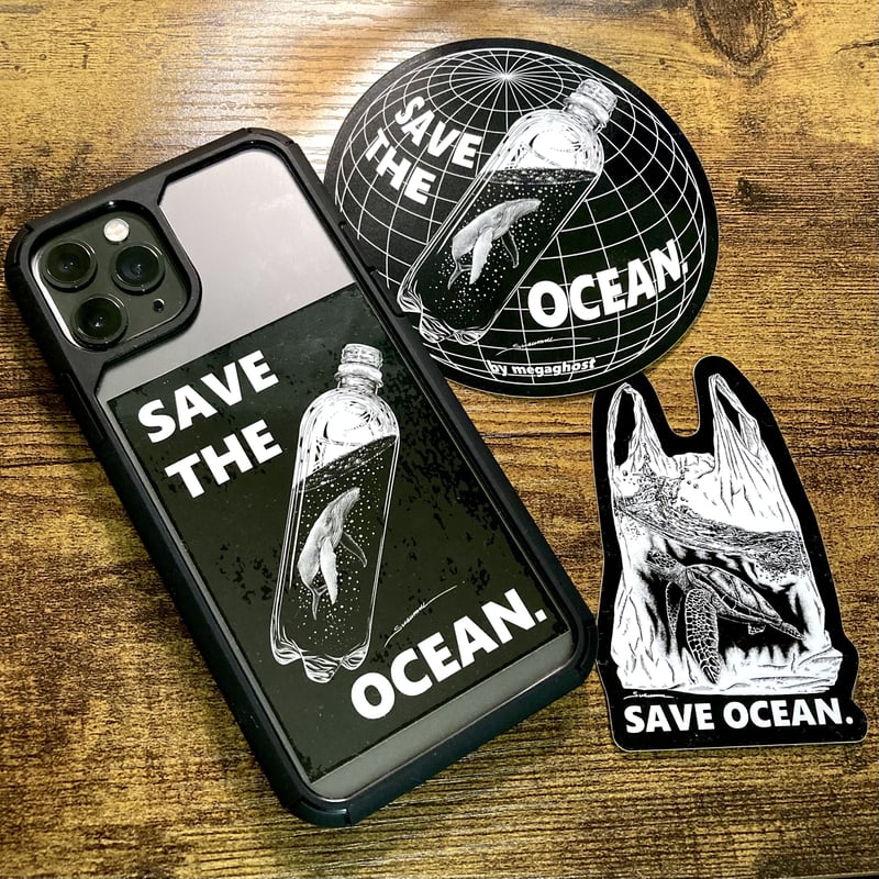 SAVE THE OCEAN ステッカー | MEGA GHOST