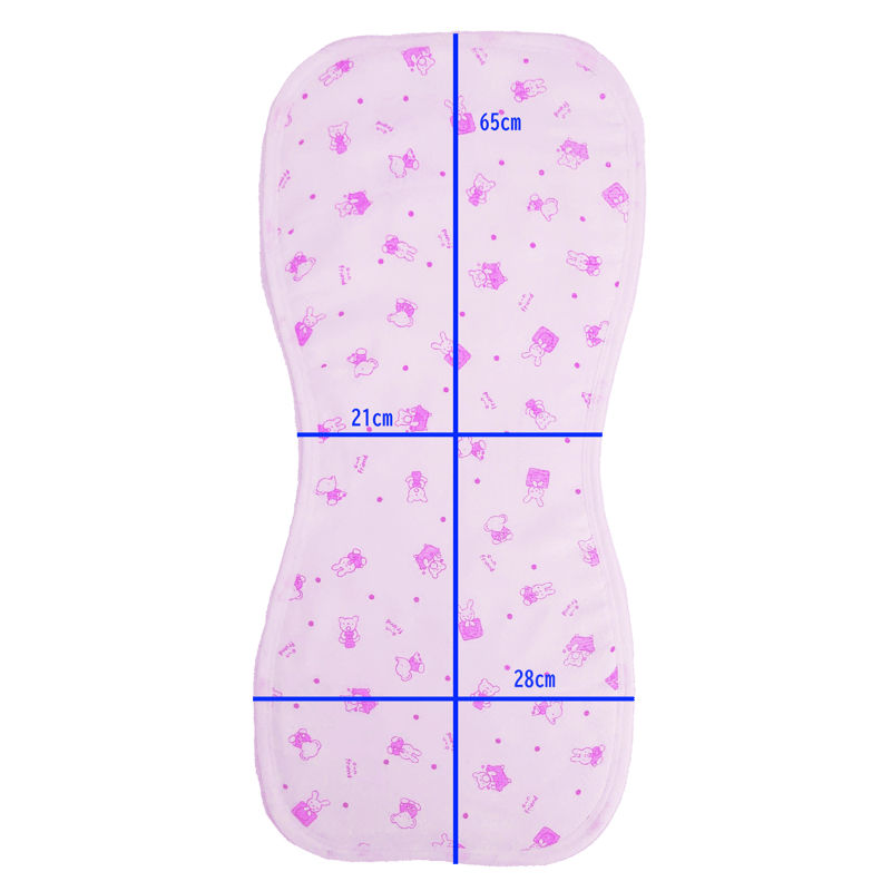 73＞大人用コンパクト布おむつ（Mサイズ）：動物柄：ピンク：ドビー織り：８層：５枚組 | D...