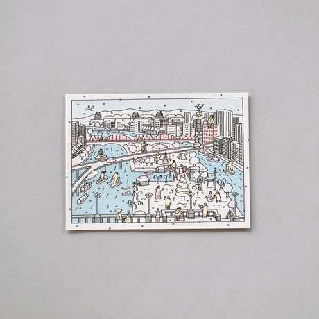 米村知倫《雪の大阪》ポストカード｜dot to dot today