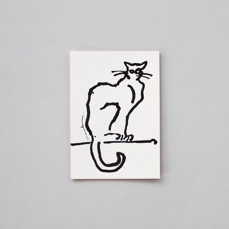 【hanako】猫　テラコッタ絵84 はしもとなおこ 《黒猫》 ポストカード｜dot to dot today