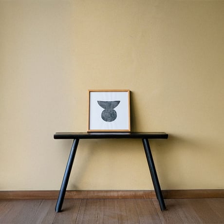 木版画　額あり　SQ25-001　『芽』　(26.5×26.5/cm)