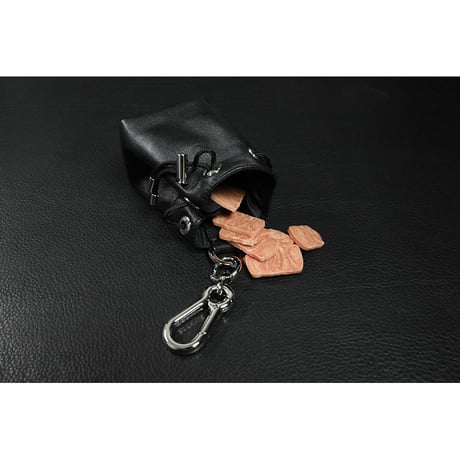 Leather Drawstring Base Square Treats Pouch
