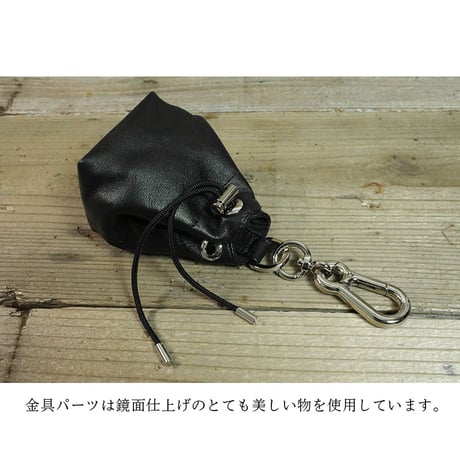 Leather Drawstring Base Square Treats Pouch