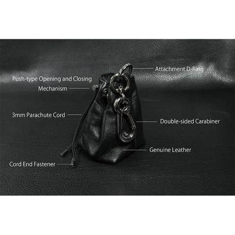 Leather Drawstring Base Square Treats Pouch