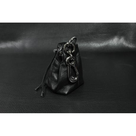 Leather Drawstring Base Square Treats Pouch