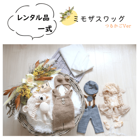 【即日枠】ミモザスワッグ(つるかごVer)