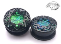 曼荼羅メッシュプラグ　【グリーン】　8mm〜25mm