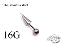 ストレートバーベル　ボール&コーンキャッチ　16G(1.2mm)