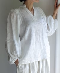〔麻〕バルーンスリーブブラウス