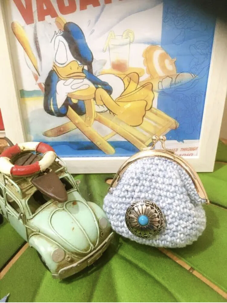 ハンドメイド 細編みポーチ マルチポーチ ガマ口 | Aloha⚓︎Uncle