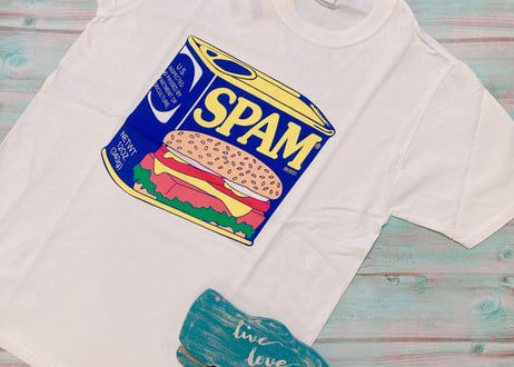 【次回再入荷未定】【現在在庫限り】スパムグッズ　Tシャツ　SPAM缶　Tシャツ