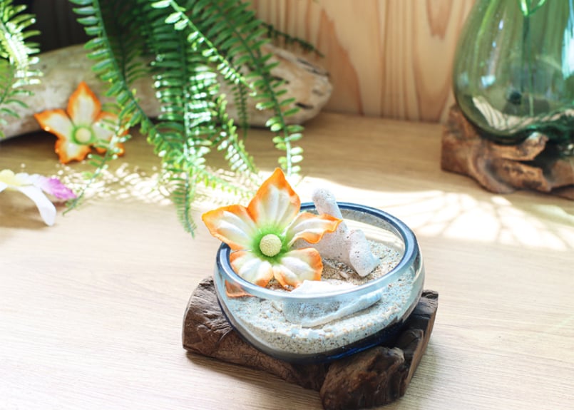 古木手吹ガラス Sサイズ 花瓶 花器 マリン ハワイ インテリア おしゃれ