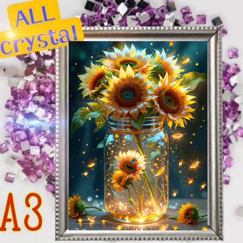 クリスタルアート NEW☆ALLクリスタルビーズ☆スクエア＜A3size>【crystal903