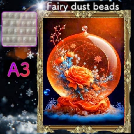 四角ビーズ＋『フェアリーダストビーズ1~3色』（A3サイズ）fairydustZG-514