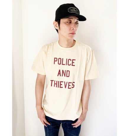 OMAE MOTORS  / "POLICE&THIEVES"T-SHIRT(NATURAL)