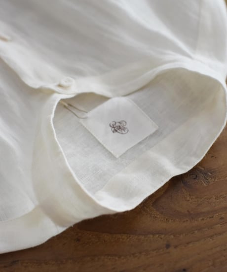 maison de soil/POWER LOOM LINEN PLAIN BANDED COLLAR MAXI SHIRT