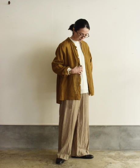 SALUE'/UNISEX BAND COLLAR SHIRT