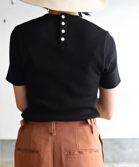 R&D.M.CO/RIB KNIT&SEW HALF SLEEVE