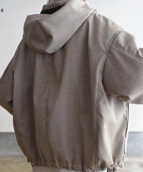 JOICEADDED/WOOL GABARDINE HALF COAT