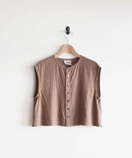 JOICEADDED/WRINKLED SLEEVE LESS SHIRT