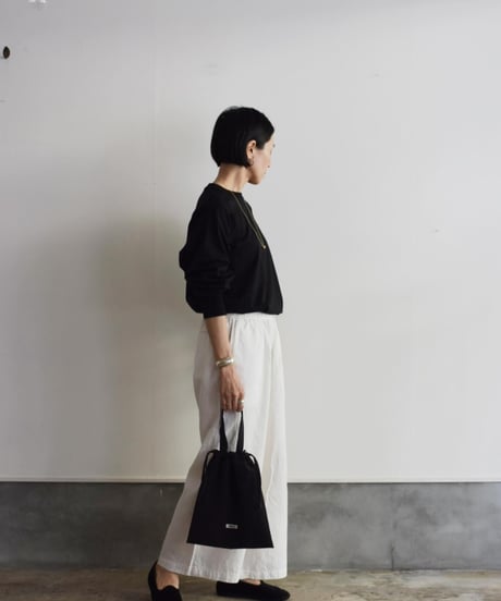 maison de soil/LINEN DENIM EASY WIDE PANTS