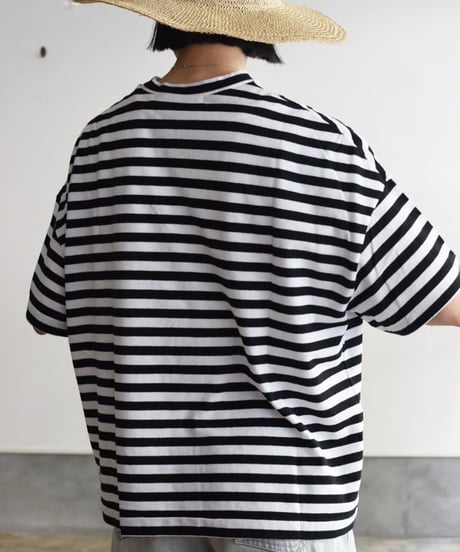 R&D.M.CO/GAUZE BORDER DROP SHOULDDMR H/T