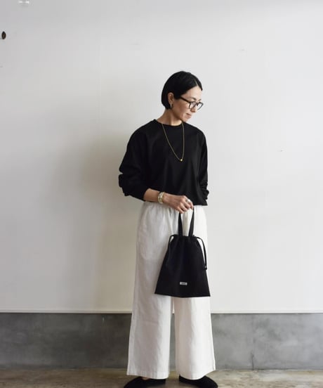 maison de soil/LINEN DENIM EASY WIDE PANTS