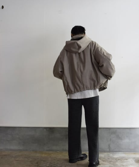 JOICEADDED/WOOL GABARDINE HALF COAT
