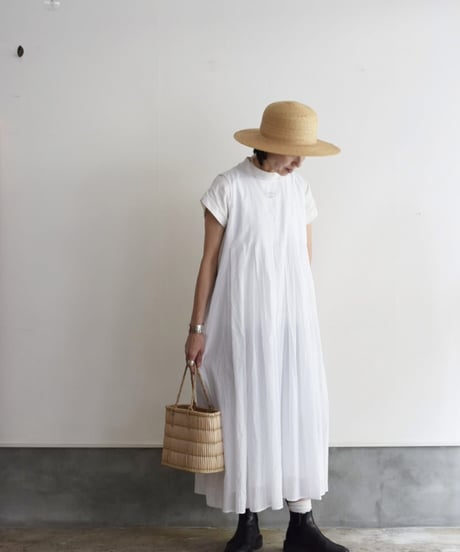 maison de soil/ORGANIC VOILE PLANE INVERTED PLEAT DRESS