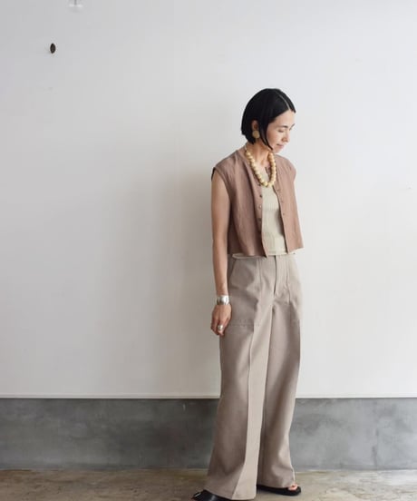 JOICEADDED/WRINKLED SLEEVE LESS SHIRT