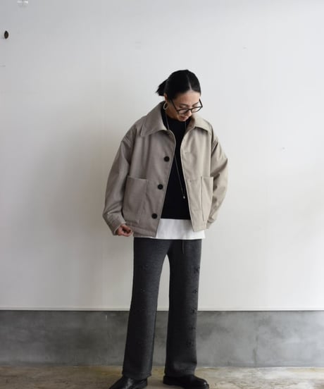 JOICEADDED/WOOL GABARDINE HALF COAT