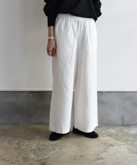 maison de soil/LINEN DENIM EASY WIDE PANTS