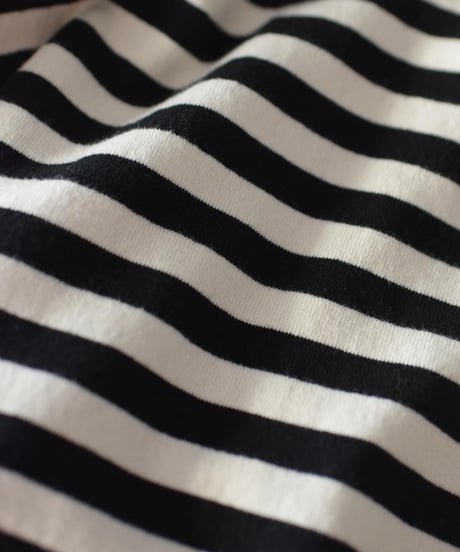 R&D.M.CO/裏起毛BORDER DROPSHOULDER SHIRT