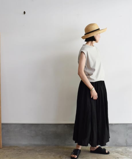 R&D.M.CO/LINEN HENP GAUZE GATHER LONG SKIRT