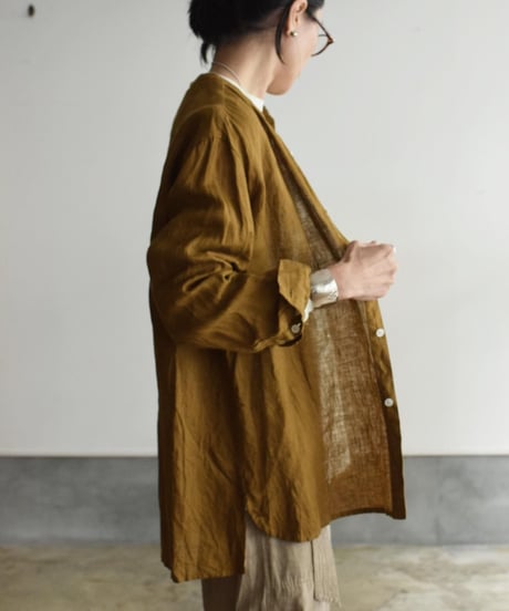 SALUE'/UNISEX BAND COLLAR SHIRT