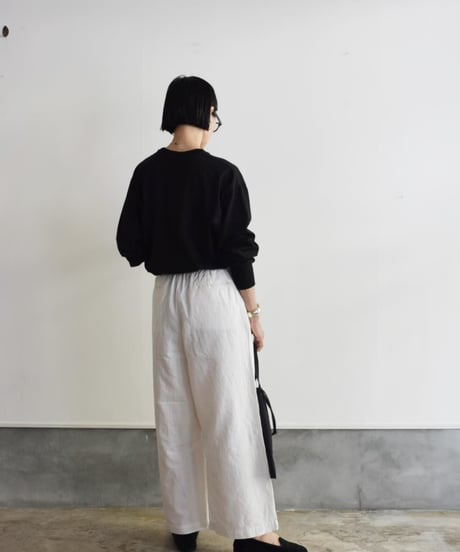 maison de soil/LINEN DENIM EASY WIDE PANTS