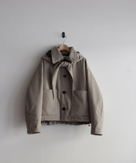JOICEADDED/WOOL GABARDINE HALF COAT