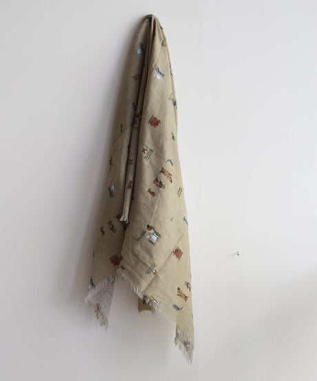 R&D.M.CO/BROWN BEARS GAUZE SHAWL