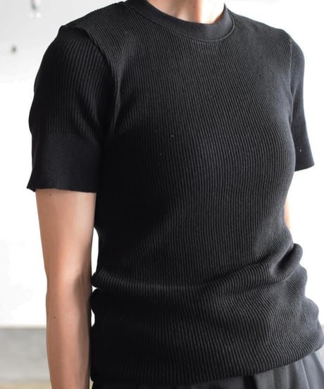 R&D.M.CO/RIB KNIT&SEW HALF SLEEVE
