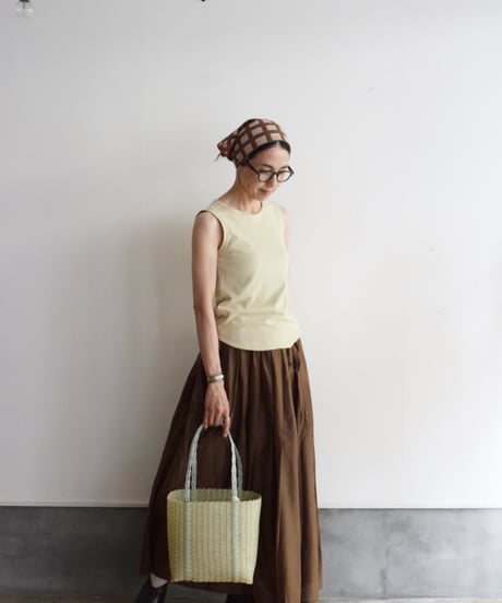 SOIL/COTTON SILK GATHERED SKIRT
