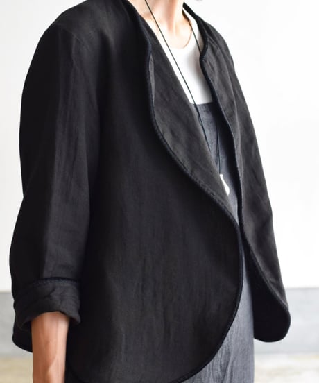 R&D.M.CO-DENSELY LINEN TRIMMING JAKET