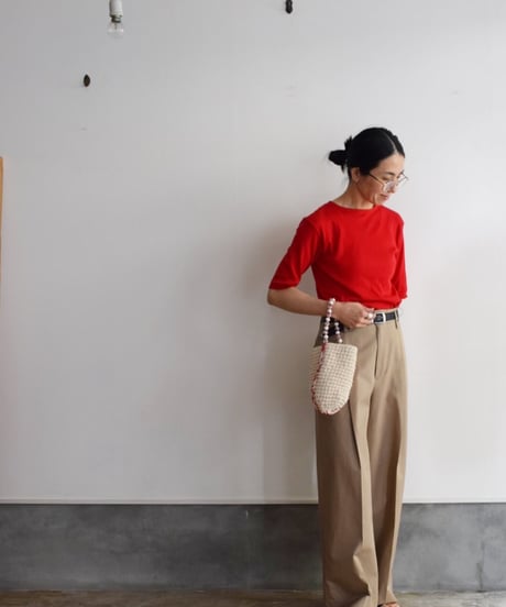 MEYAME/SOFT RIB HALF SLEEB TEE